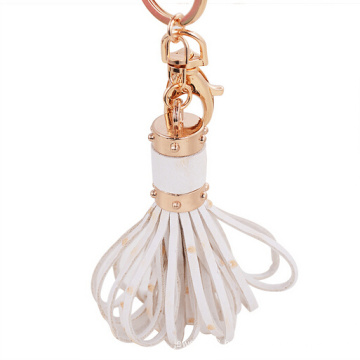 Genuine leather keychain/leather tassel keychain for bag charms